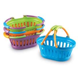 Learning Resources New Sprouts orange basket ready for pretend shopping and learning play.