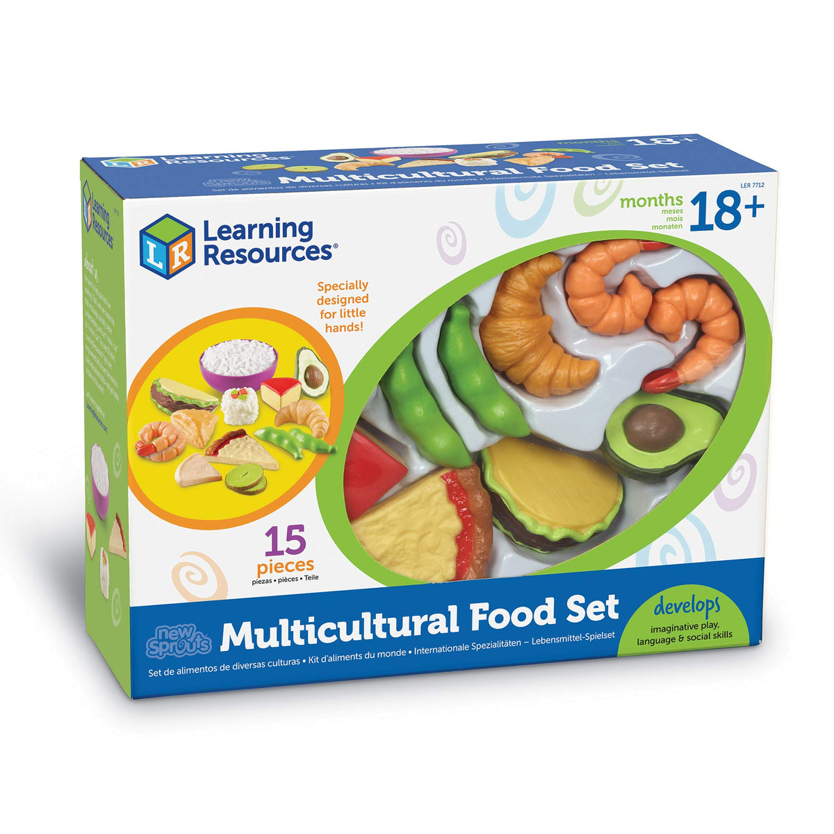 Learning Resources New Sprouts toddler kitchen play boosts social sharing during playtime.