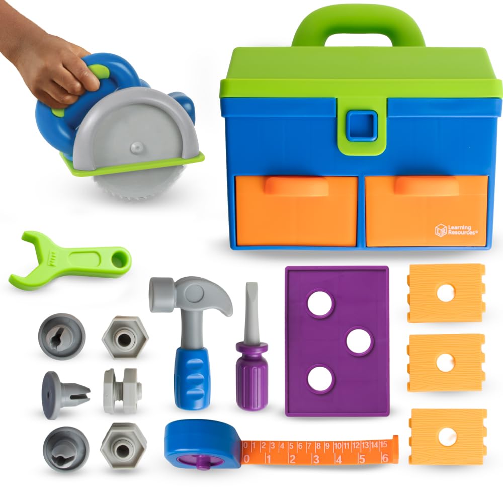 Learning Resources New Sprouts hammer-nails set supports developing fine motor skills.