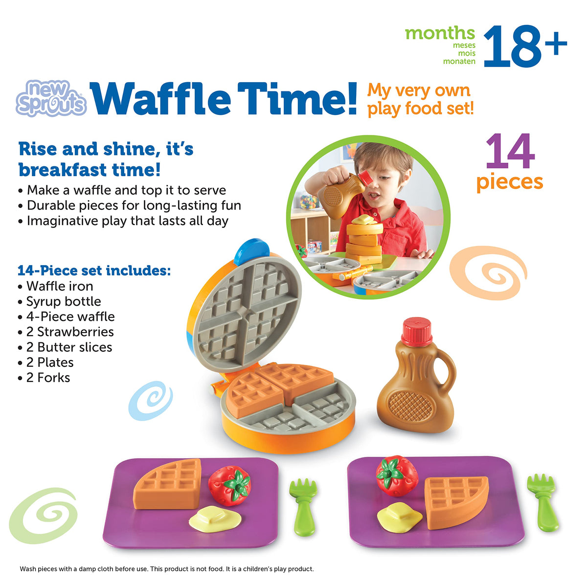 Child sized utensils included with Learning Resources Waffle Time