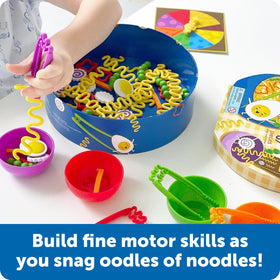 Learning Resources Noodle Knockout soft noodles provide tactile sensory engagement.