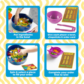 Learning Resources Noodle Knockout spinner supports counting and turn-taking.