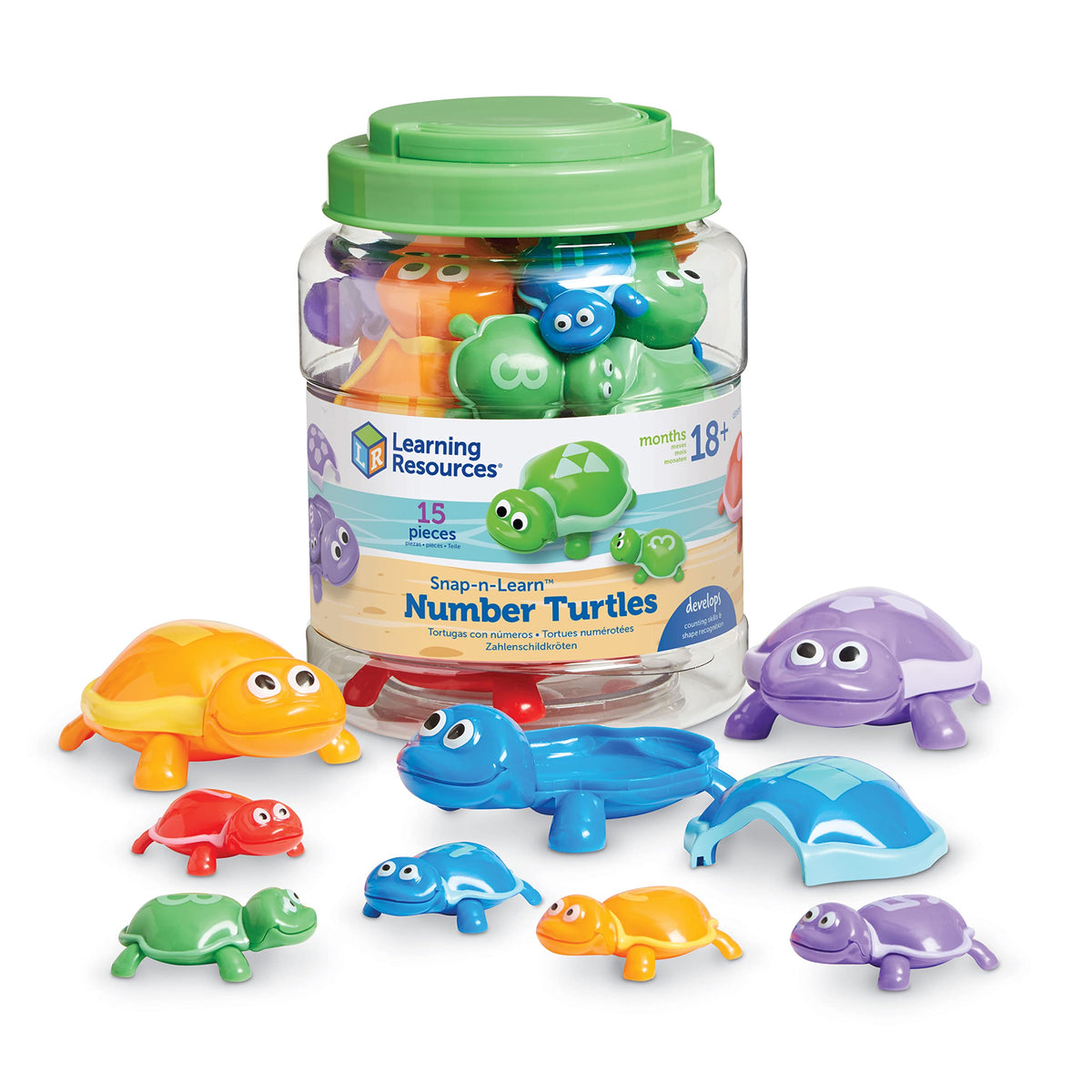 Learning Resources Number Turtles momma and baby shells for color matching and counting play