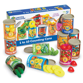 Learning Resources One To Ten Counting Cans with colorful fruits and vegetables for early math play