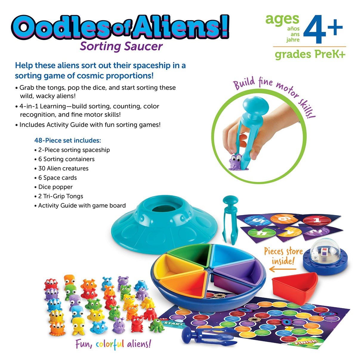 Learning Resources Oodles of Aliens game board offering 11 play options for varied activities