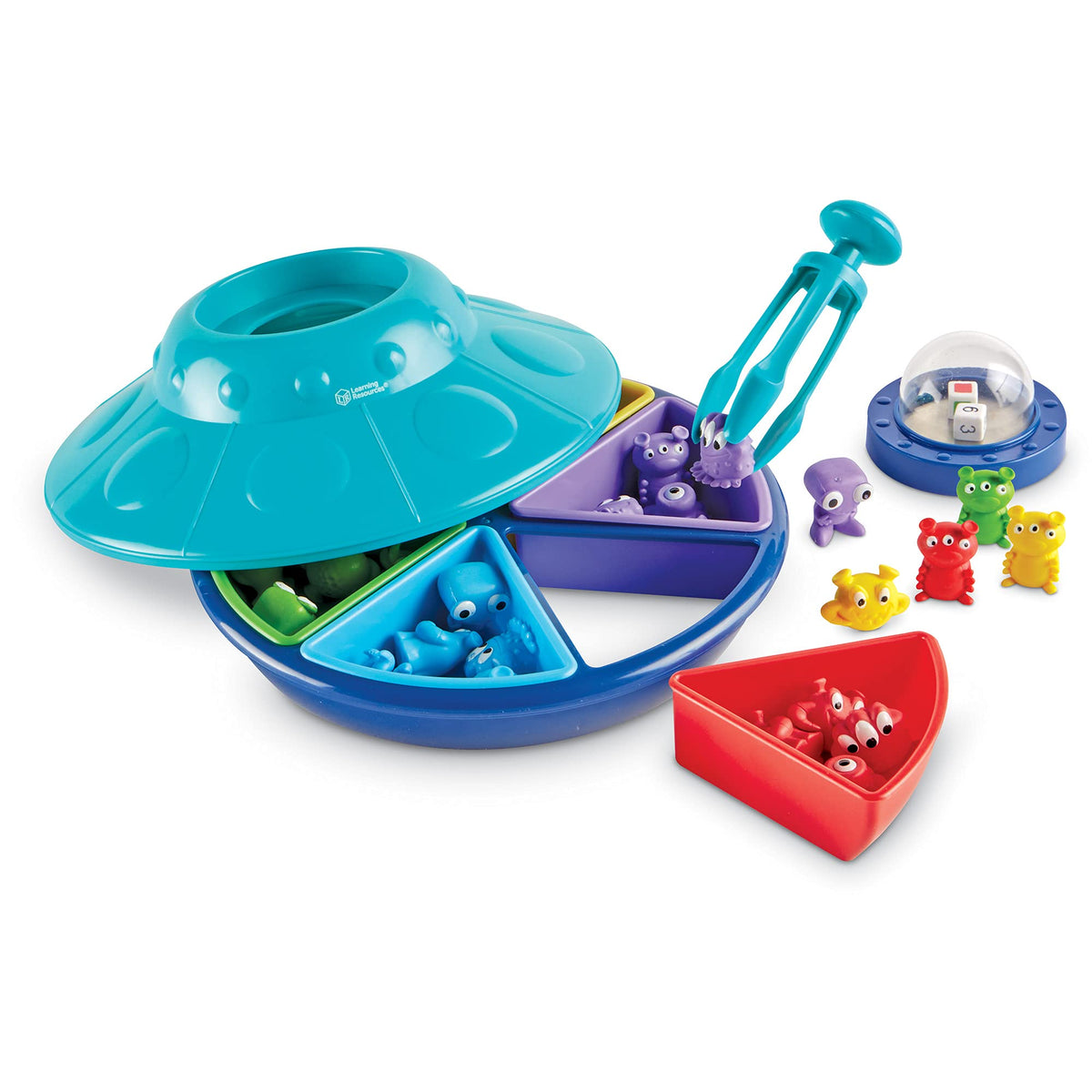 Learning Resources Oodles of Aliens spaceship with sorting containers for organized color and number play