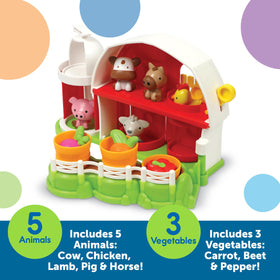 Learning Resources Peekaboo Barnyard animals with finger puppets encourages imaginative pretend play.