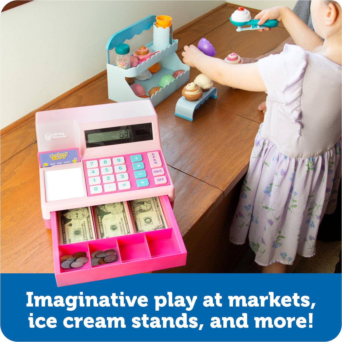 Learning Resources pretend credit card expands modern shopping role-play scenarios for kids