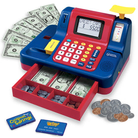 Learning Resources pretend play cash register front view supports early math learning