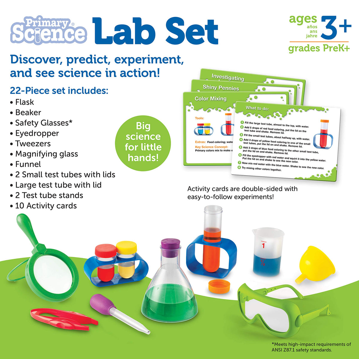 Learning Resources Primary Science Lab Set activity cards guiding simple experiments