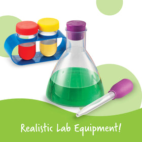 Learning Resources Primary Science Lab Set beaker highlighting durable plastic for home labs