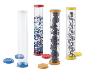 Learning Resources Primary Science Sensory Tubes filled with leaves and pebbles for natural materials.
