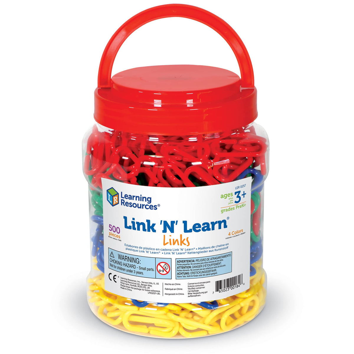 Young student exploring textures and color with Learning Resources Link N Learn Rainbow Links