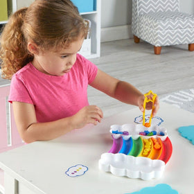 Learning Resources Rainbow Sorting Set counters in six colors and five shapes for patterning.