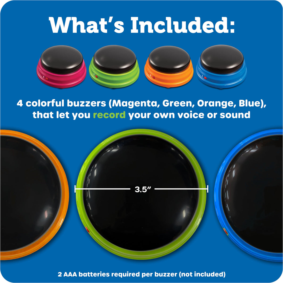 Learning Resources buzzer durability close-up, sturdy construction withstands enthusiastic presses for classroom use
