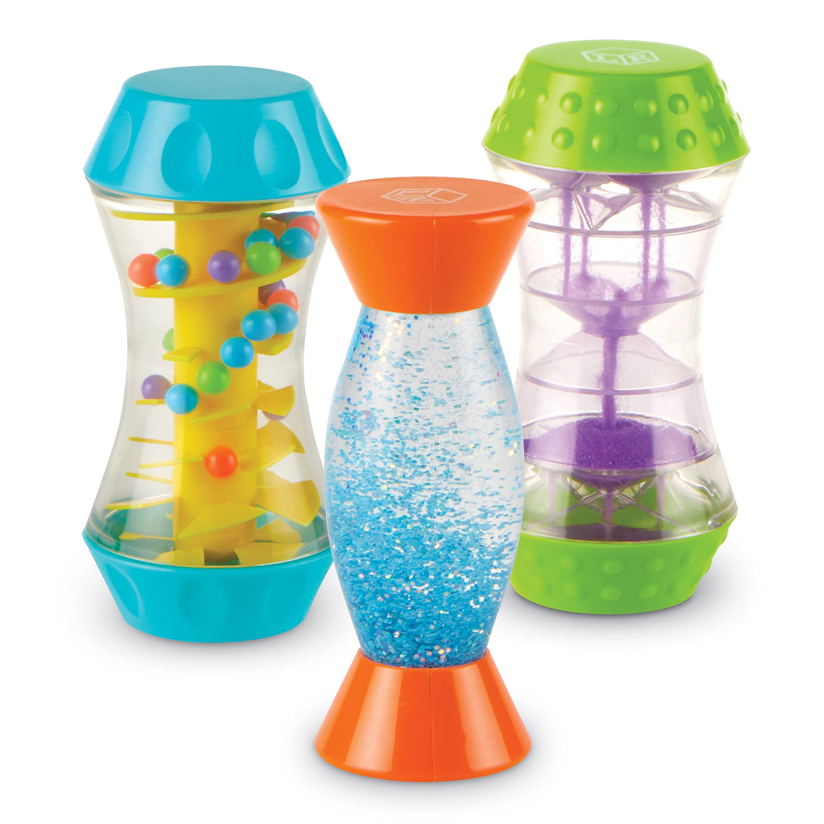 Learning Resources Sensory Trio Tubes beads tumble, fostering tactile focus and hands-on exploration.
