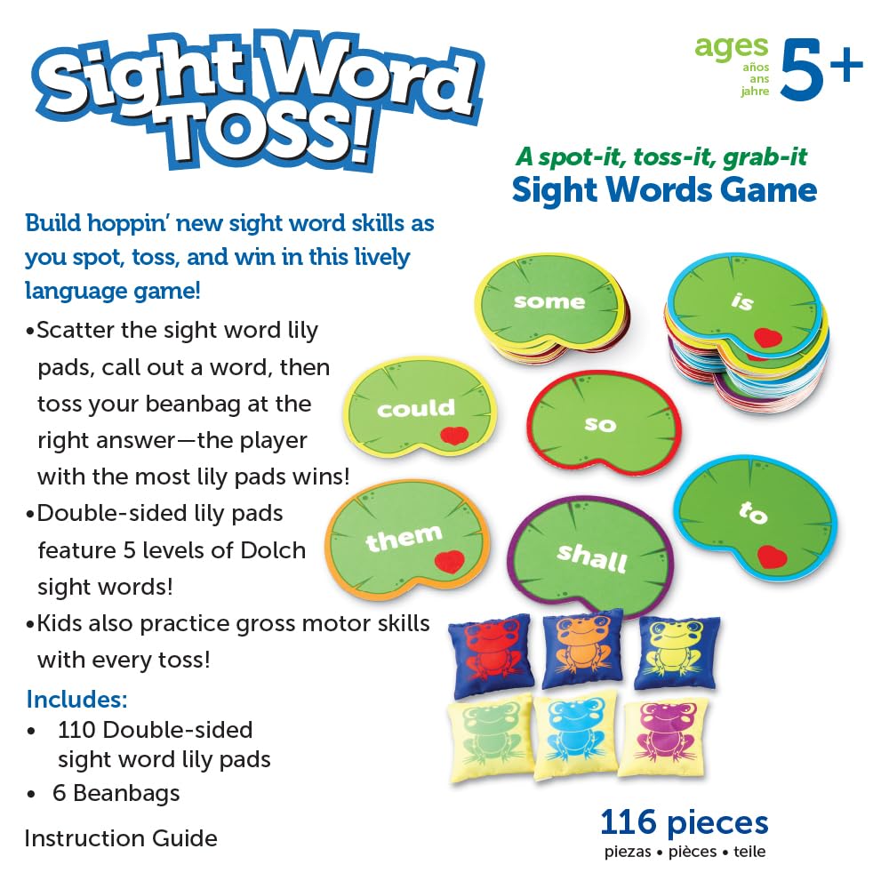 Learning Resources Sight Word Toss BPA-free durable plastic components for longevity