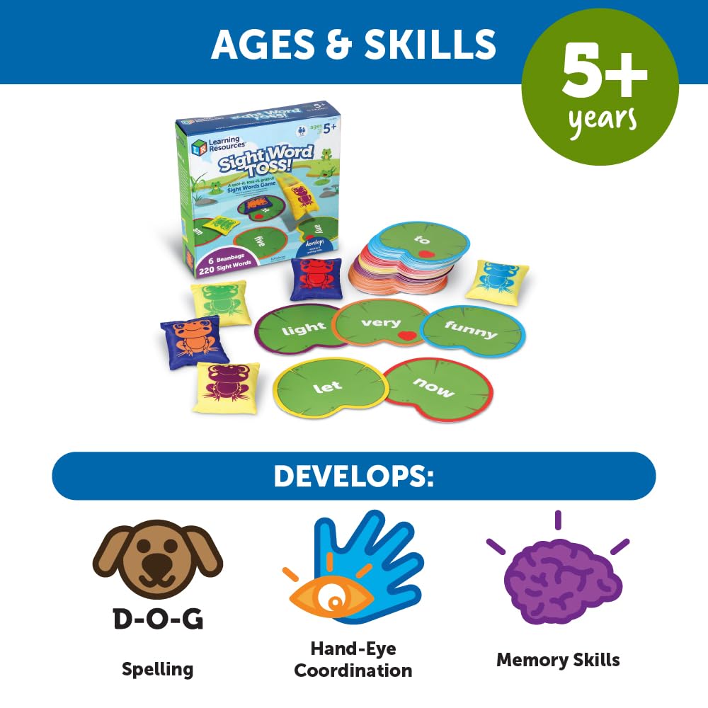 Learning Resources Sight Word Toss five-level Dolch words for scalable literacy growth