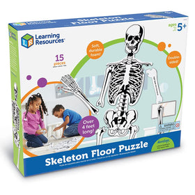 Learning Resources skeleton floor puzzle backs labeled with bone names for study