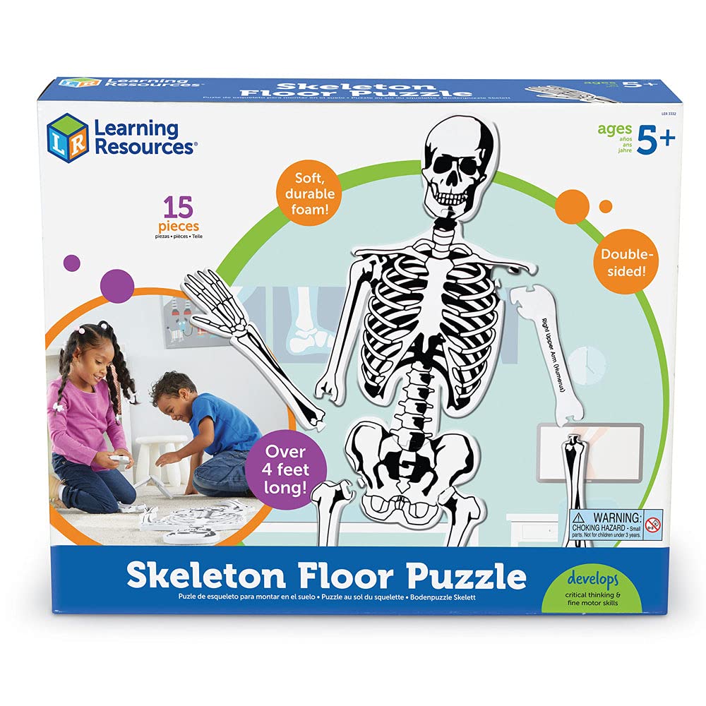 Learning Resources skeleton floor puzzle illustrated side for learning visuals