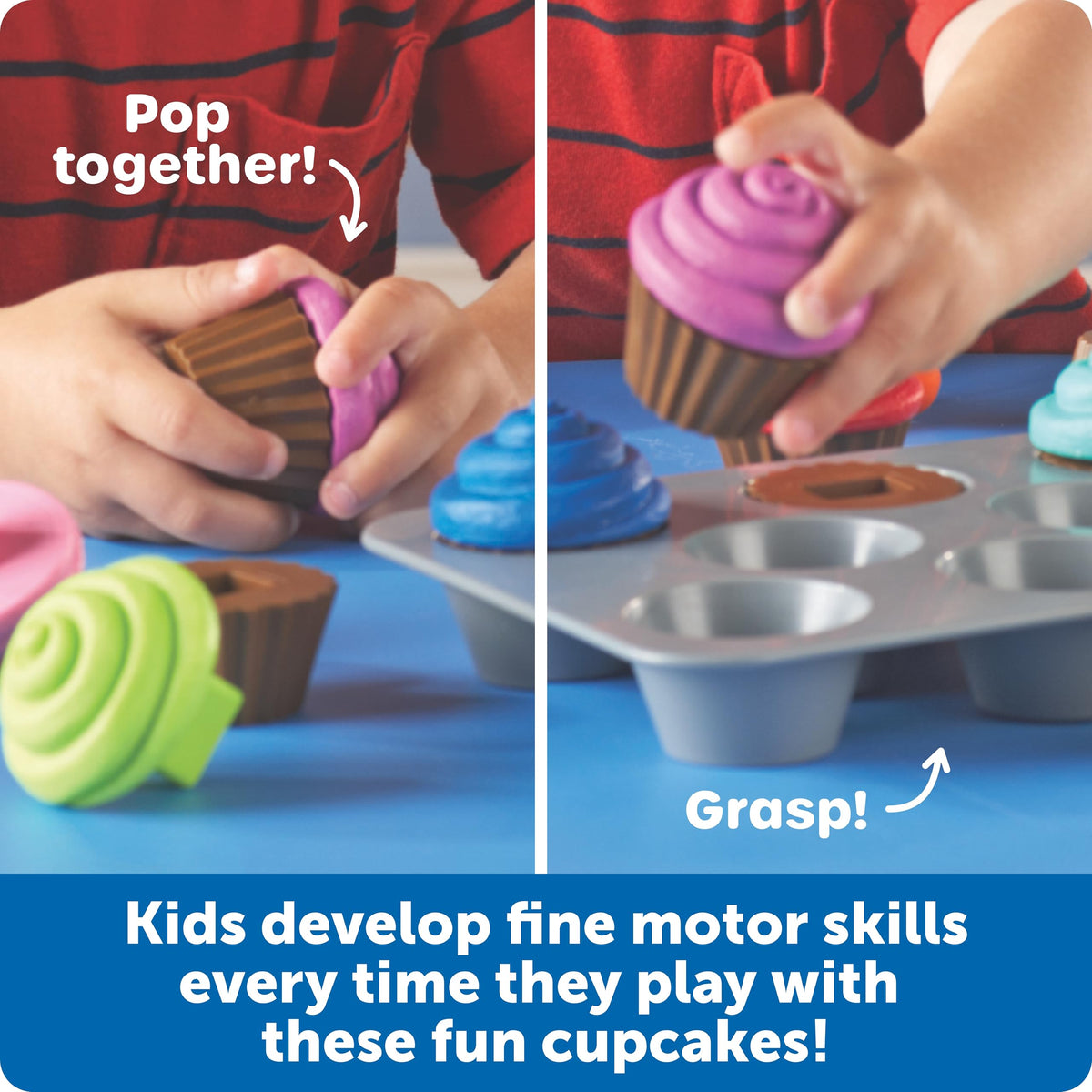 Learning Resources Smart Snacks cupcakes bottom piece displays color cues for matching activities