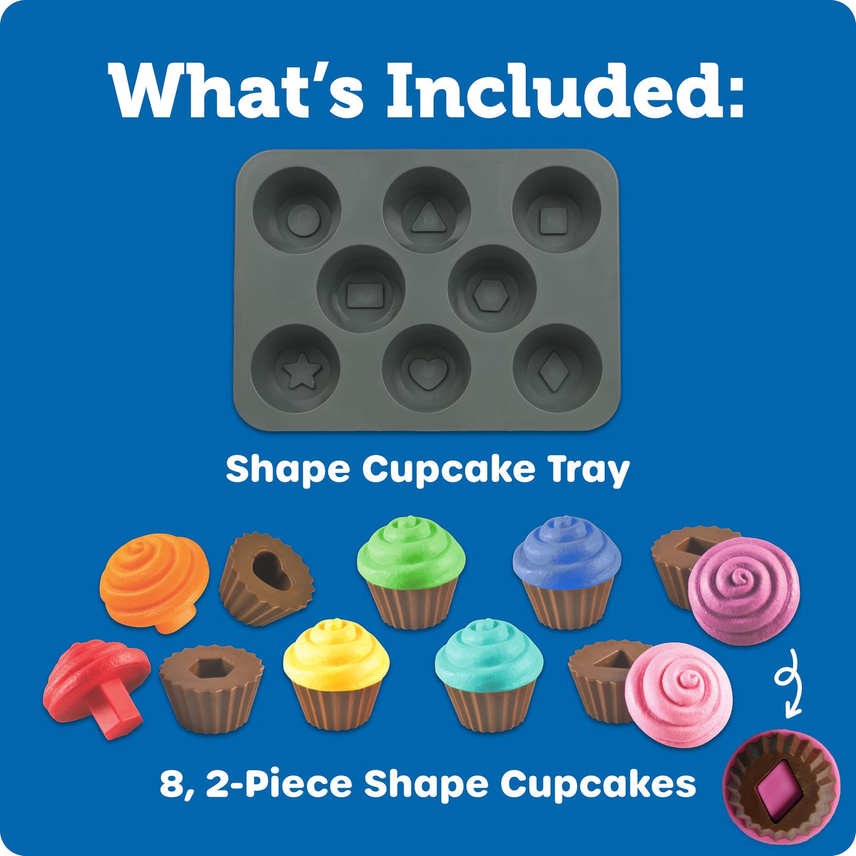 Learning Resources Smart Snacks cupcakes with pan and pieces support pretend baking and learning