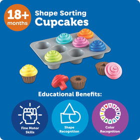 Learning Resources Smart Snacks cupcake two bottom piece reinforces shape matching during learning