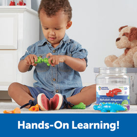 Color-sort activity using Learning Resources Alligators supports early color recognition