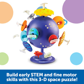 Learning Resources Solar System Puzzle Globe astronaut piece highlights imaginative space adventures for toddlers.