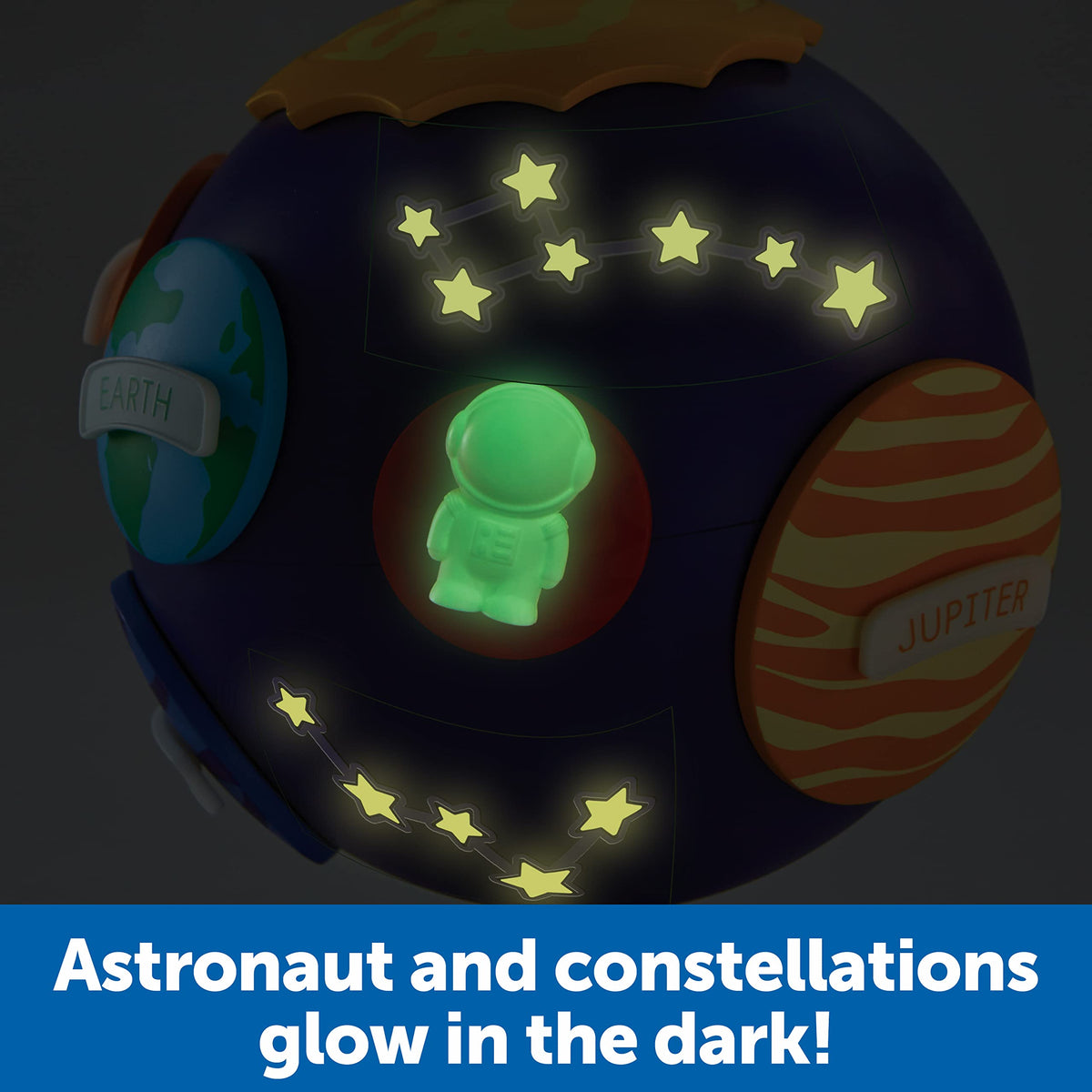 Learning Resources Solar System Puzzle Globe glow-in-the-dark elements add nocturnal wonder and decor appeal.