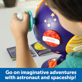Learning Resources Solar System Puzzle Globe spaceships piece supports storytelling and cognitive play during puzzle time.