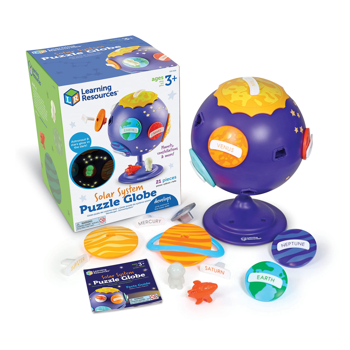 Learning Resources Solar System Puzzle Globe illustrating the 3-D globe for early astronomy and fine motor practice.