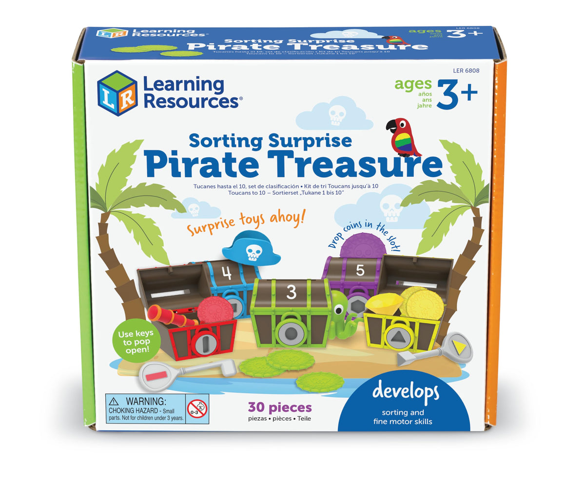 Learning Resources Sorting Surprise Pirate Treasure key helps little hands develop fine motor coordination