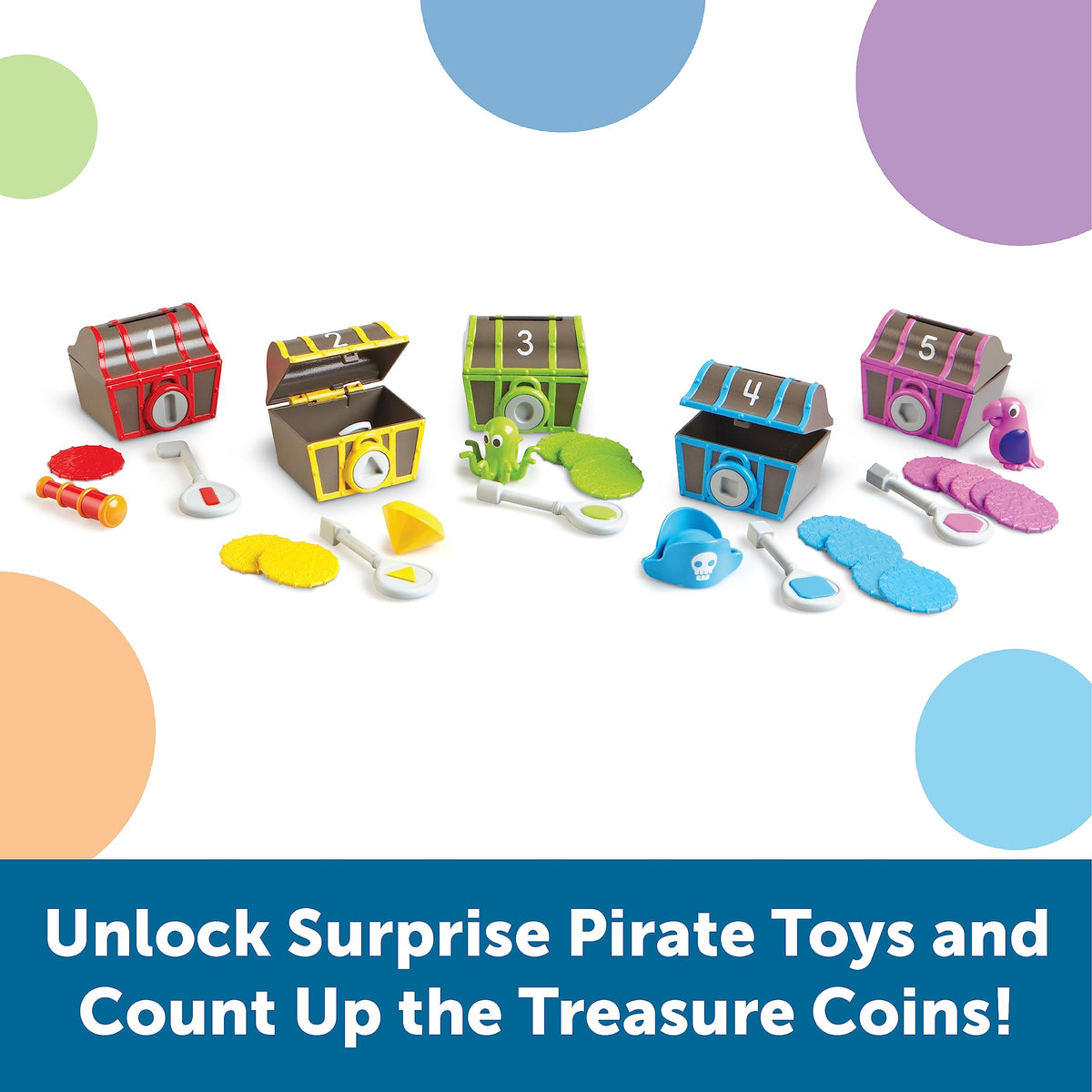 Learning Resources Sorting Surprise Pirate Treasure parrot figure adds imaginative play