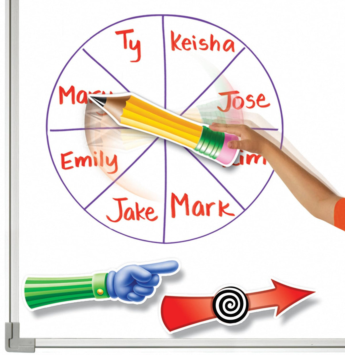 Learning Resources SpinZone pointer spinner facilitates interactive discussions.