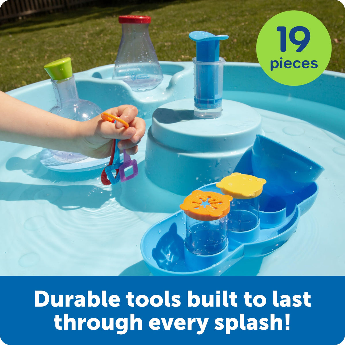 Waterproof experiment cards guide seven kid-friendly activities.