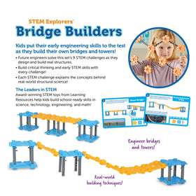 Learning Resources STEM Explorers Bridge Builders: beam-bridge model encouraging critical thinking during testing and tweaking