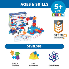 Learning Resources STEM Explorers Machine Makers pulley belt setup demonstrates motion transfer