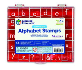 Learning Resources plastic storage case keeps stamps organized and ready for classroom use