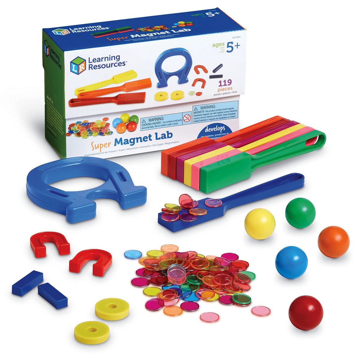 Learning Resources Super Magnet Lab Kit magnetic chips for hands-on STEM exploration