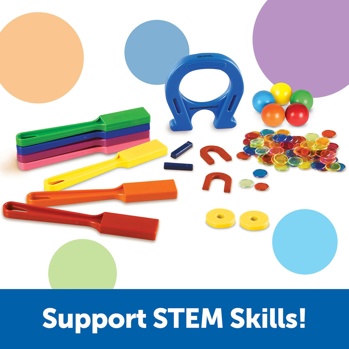 Learning Resources Super Magnet Lab Kit magnetic wands enabling quick cleanup and experiments