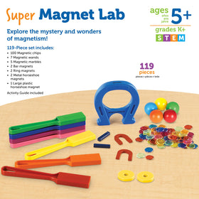 Storage box from Learning Resources Super Magnet Lab Kit keeps components organized