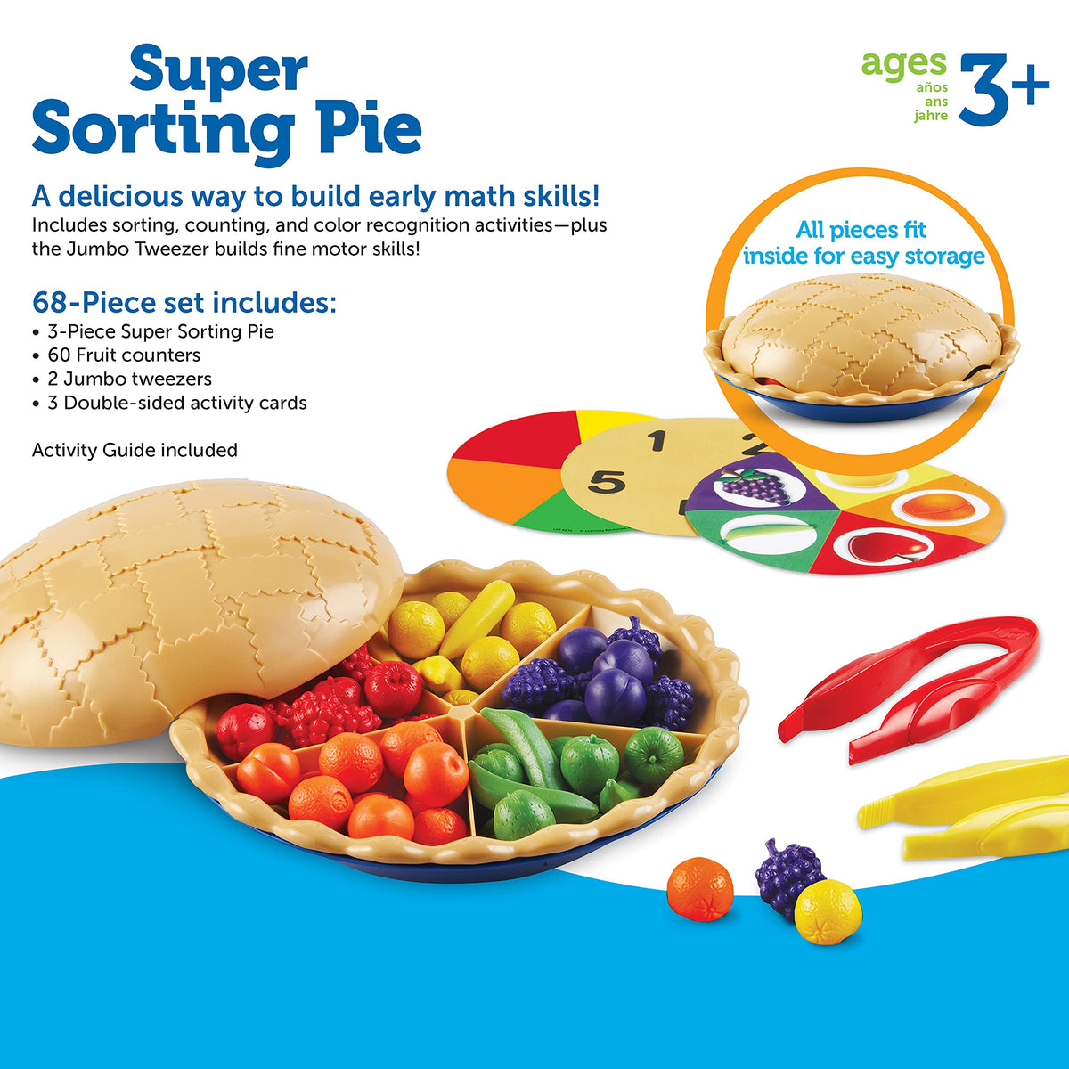 Learning Resources Super Sorting Pie durable plastic suitable for home and classroom use.