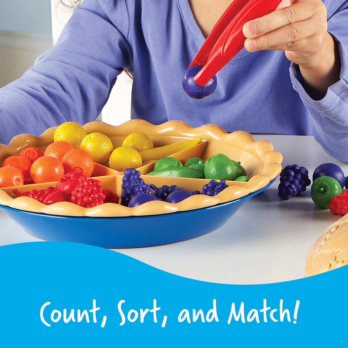 Learning Resources Super Sorting Pie divider and lid shown for organized activity storage.