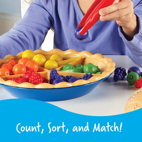 Learning Resources Super Sorting Pie divider and lid shown for organized activity storage.