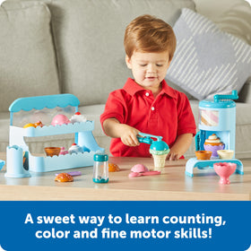 Learning Resources Swirly Scoops toppings display inspires colorful flavor ideas during pretend feasts.