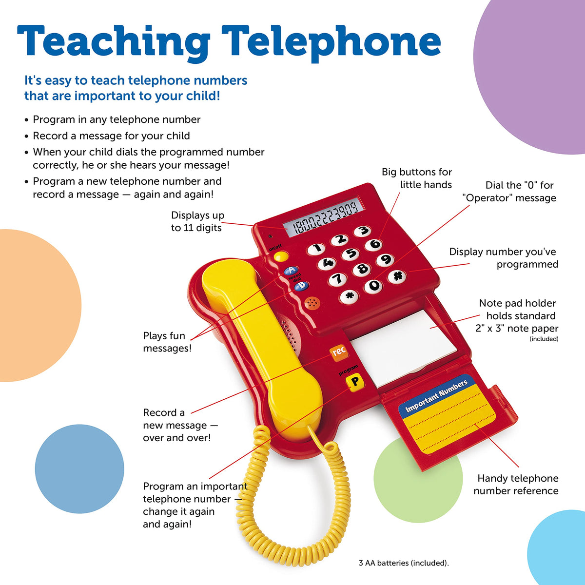 Learning Resources Teaching Telephone makes family play meaningful with role play and conversation