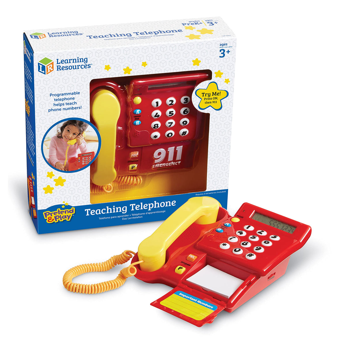 Learning Resources Teaching Telephone with large buttons encourages easy dialing for kids