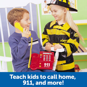 Learning Resources Teaching Telephone features a realistic ring for engaging pretend play