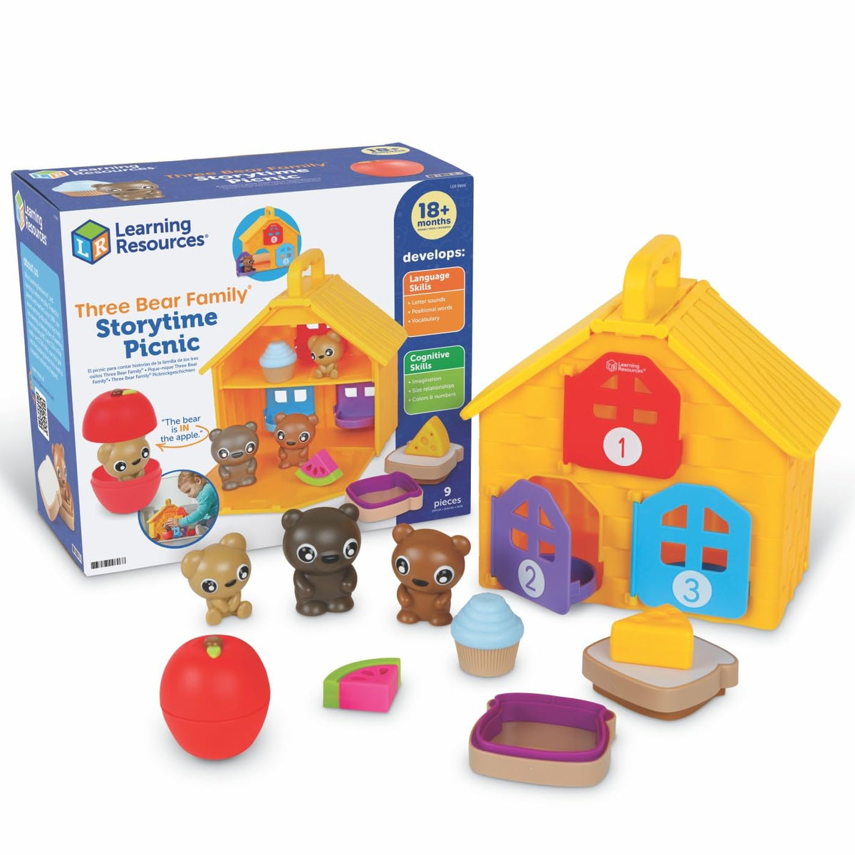 Learning Resources Three Bear Family Storytime Picnic bears image invites imaginative play and language practice.